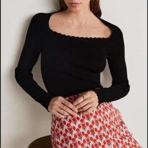 Boden Ribbed Square Neck Knitted Top